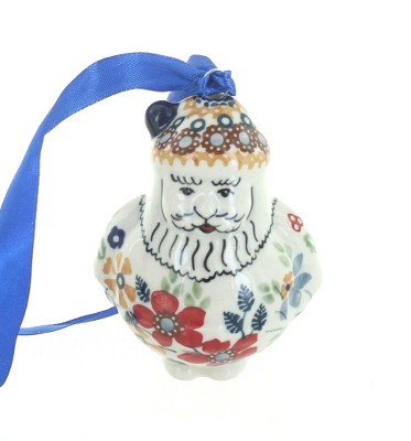 Blue Rose Polish Pottery K144 Manufaktura Santa Ornament