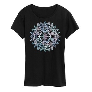 Women's - Instant Message - Radial Watercolor Design Short Sleeve Graphic T-Shirt - 1 of 4