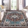Washable Vintage Rug Non Slip Low Pile Rug Soft Throw Floor Cover Foldable Indoor Carpet for Living Room Bedroom Playroom Nursery - 2 of 4