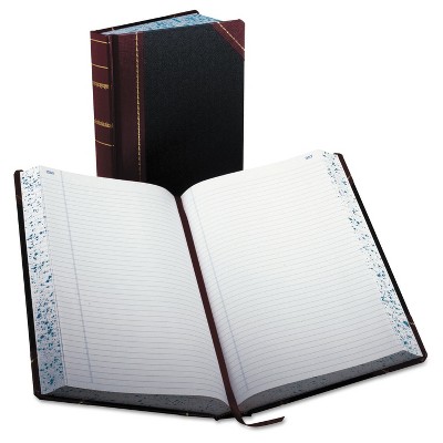 Boorum & Pease Record/Account Composition Book, Record Rule, 500 Pages, 14 1/8" x 8 5/8" - Black/Red