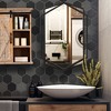 LuxenHome Black Metal Hexagon Frame Wall Accent Mirror for Bathroom & Vanity - 4 of 4