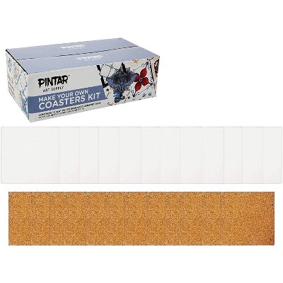 Pintar Art Supply 4" x 4" Square Make Your Own Coasters Kit - 12 Pack