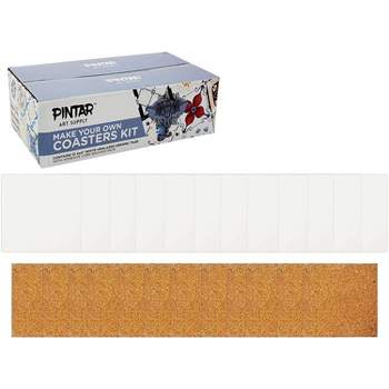 Pintar Art Supply 4" x 4" Square Make Your Own Coasters Kit - 12 Pack
