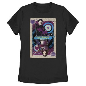 Women's Marvel Hawkeye and Kate Bishop Playing Card T-Shirt - 1 of 4
