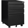 Mlezan Drawer File Cabinet: Mobile, Lockable, with Wheels. Fully Assembled, Metal Cabinet for A4/Letter/Legal Files, Under-Desk Storage. - 3 of 4