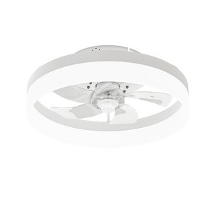 Warmiplanet 20" Flush Mount Ceiling Fans with Lights and Remote Control,White, Transparent Fan Blades, APP Control Available,DC Motor - 1 of 4