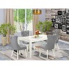 5-Piece Rectangular Linen White Finish Solid Wood Top-Upholstered Dining Room Set-Seats 4 - 2 of 4