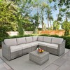HAPPATIO 7 Piece Patio Conversation Set Wicker Outdoor Sectional Sofa, All-Weather Patio Furniture Set Combination Sofa. Patio sectional Set. - 3 of 4
