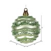 Vickerman Stripe Candy Glitter Wave Ball Christmas Ornament - 2 of 2