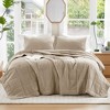 3 Pcs Waffle Weave Knit Lightweight Quilt Sets, Modern Elegant Chic Style Coverlet Set for All Season, Breathable Bed Set with Matching Shams - 2 of 4