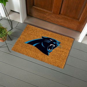 EvergreenNFLCarolina Panthers Logo Natural Coir 28 x 16 Inches Indoor Outdoor Doormat - 1 of 4