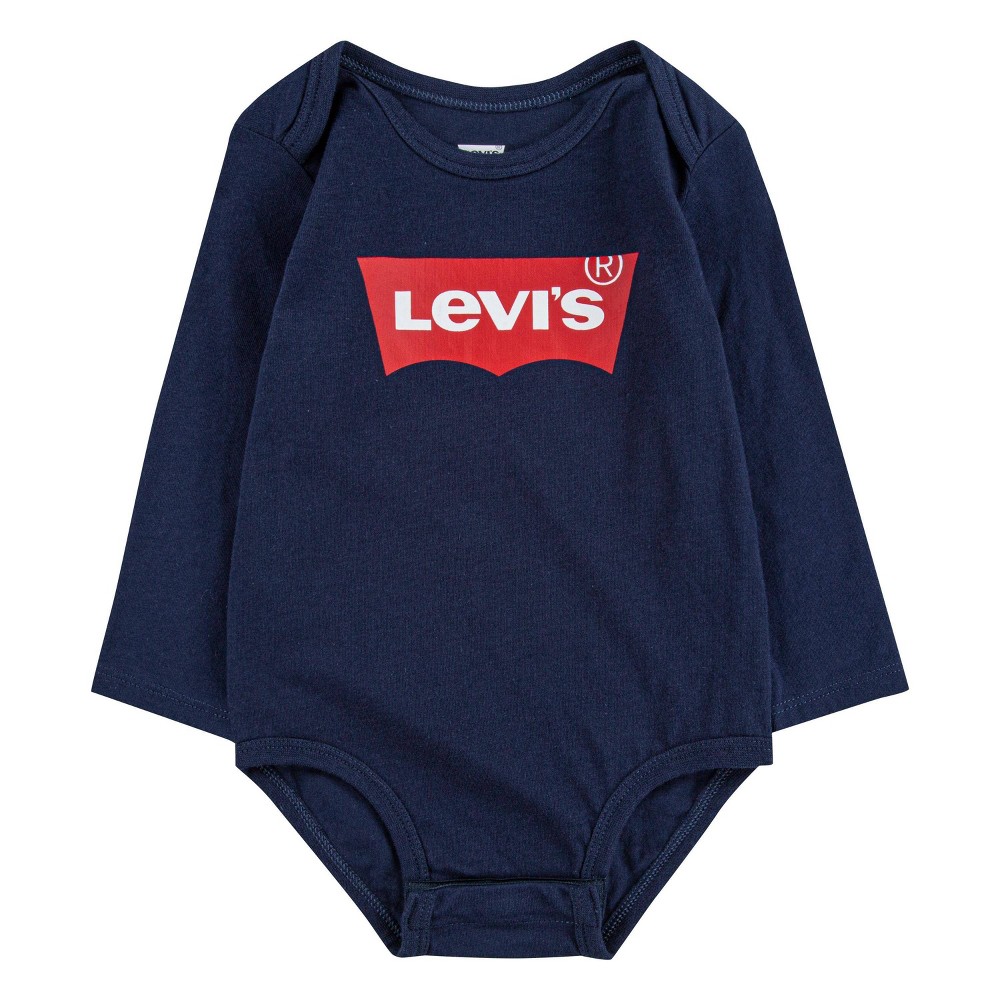 Levi's® Baby Girls' Long Sleeve Batwing Bodysuit - Blue 9M -  86382245