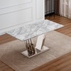 Dolonm 70-inch Modern Faux Marble Dining Table with Stainless Steel Base for 6 - 2 of 4