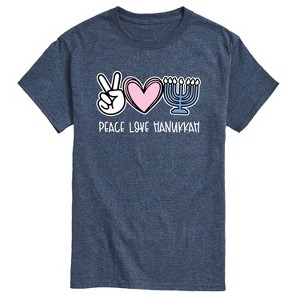 Men's - Instant Message - Peace Love Hanukkah Short Sleeve Graphic T-Shirt - 1 of 4