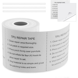 8.2 Ft Roll Pool Patch Kit – TPU Patches for Air Mattresses, Bounce Houses, Pool Floats, Vinyl Pools & Tent Canvas with 3 Deflation Tubes - 1 of 4