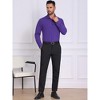 INSPIRE CHIC Men's Solid Color Button Down Long Sleeves Stretch Business Dress Shirt - 2 of 4