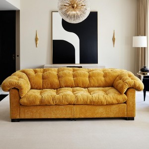 99.2" Chenille Modern Comfort Deep Seat Sofa, Upholstered Fluffy Cloud Sofa Suitable for living rooms - Leovsnove - 1 of 4