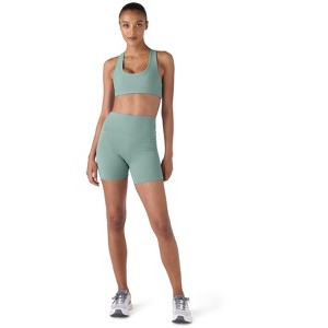 Future Planet Women's Nova Premium Performance Sport Athletic High Waisted Leggings Yoga Biker Shorts Tights Sage Green - 1 of 4