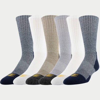 PowerSox Men's Workwear 6pk Crew Athletic Socks - Peacoat/Khaki