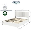 Queen Size Upholstered Bed Frame, Tufted Wingback Headboard Platform Bed With 2 Drawers, Wooden Slats Support, No Box Spring Needed, Easy Assembly - 3 of 4