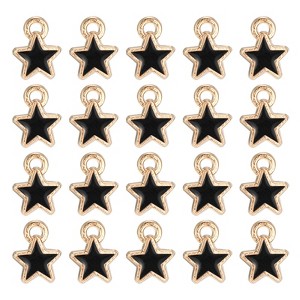 Unique Bargains Gold Plated Rust-proof DIY Keychain Crafting Star Charm Pendant 40 Pcs - 1 of 4