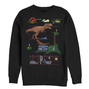 Men's Jurassic Park Pixel Video Game Sweatshirt - 1 of 3