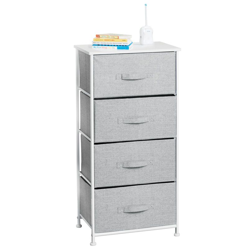 mDesign Tall Dresser Storage Tower Stand with 4 Removable Fabric Drawers, 1 of 6