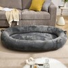 Bencmate Pet Bed Human Size Memory Foam Dog Bed with Storage Pocket Plush Cover Non Slip Bottom Standard Size, Dark Gray, 35.43"*17.32"*11.81" - 3 of 4