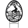 The Lakeside Collection Easter Egg With Bunny And Flowers Black Silhouette Garden Stake - 2 of 3