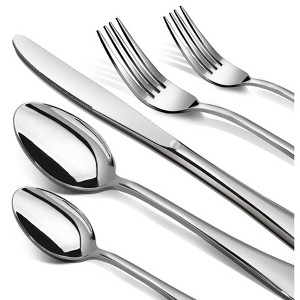 Aoibox 40-Piece Stainless Steel Cutlery Set for 8, Heavy Duty Flatware with Mirror Polished Forks, Spoons & Knives, Dishwasher Safe for Home Kitchen - 1 of 4
