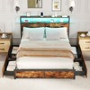 Costway Full/Queen Size LED Bed Frame w/2-Tier Storage Headboard & 4 Drawers Charging Station - 3 of 4