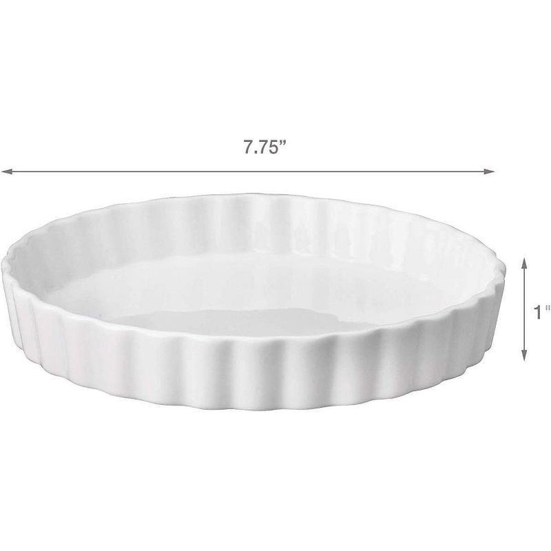 HIC Harold Import Co Porcelain 8 Inch Round Quiche Baking Dish, 5 of 6