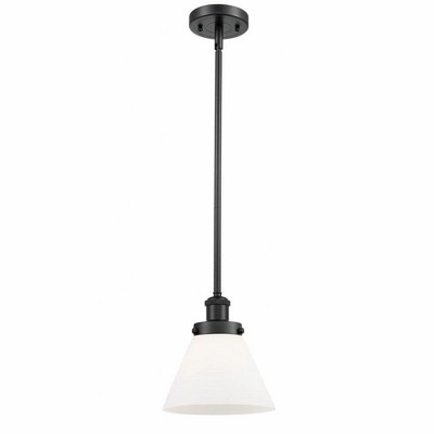 Cone - 1 Light Stem Hung Mini Pendant In Industrial Style-10 Inches Tall and 8 Inches Wide