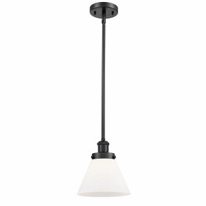 Cone - 1 Light Stem Hung Mini Pendant In Industrial Style-10 Inches Tall and 8 Inches Wide - 1 of 1