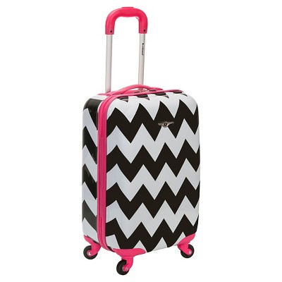 Rockland Sonic 20" Carry On Spinner Suitcase - Pink Leopard