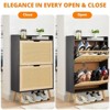 Shoe Cabinet-Hidden Shoe Storage with Flip Rattan Flip-Drawer and Anti-Tip Design,Shoe Cabinet for Entryway,Hallway,18-20 Pairs Storage Organizer - 4 of 4