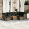 vidaXL Patio Sofa Set with Cushions Outdoor Furniture 10 Piece Poly Rattan - Gray - 2 of 4