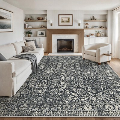 Abynow Medallion Diamond Faded Rustic Indoor Area Rug