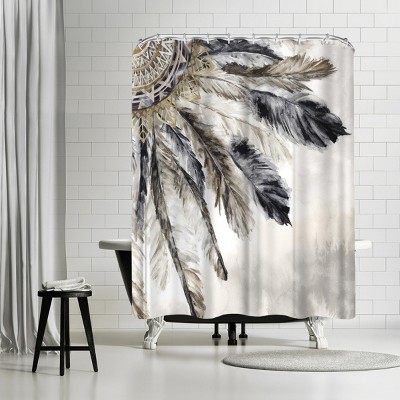 Americanflat Necklace Of Feathers Iii by Pi Creative Art 71" x 74" Shower Curtain