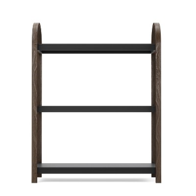 Bellwood Black/Walnut Wood Over-the-Toilet 3-Tier Bookshelf