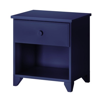 Max & Lily Blue Solid Wood Kids Nightstand with Drawer