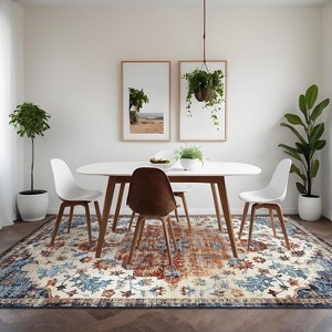 Nasitip 10'x13'Ultra-Thin Washable Runner Rug,Non-Slip Non-Shedding Stain Resistant Oriental Mat(Orange) - 1 of 4
