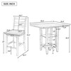 5-Piece Counter Height Dining Set with Padded Chairs and Storage Shelving - 3 of 4