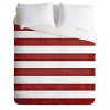 Red Stripes Monika Strigel Farmhouse Duvet Cover Set (Queen) - Deny Designs: Poplin Polyester, Machine Washable, Hidden Zipper - 2 of 4