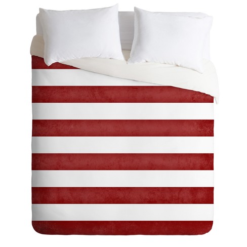 Red and White Horizontal Striped Wallpaper by GraPhicMe on , £1.50  Red  and white striped wallpaper, Striped wallpaper, Duvet cover pattern