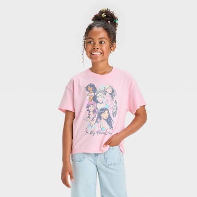 Girls' Princess Short Sleeve Graphic T-Shirt - Pink