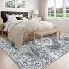 9x12 Washable Vintage Oriental Area Rug, Low-Pile Non-Slip Foldable Carpet, Stain-Resistant Soft Floor Cover for Living Room, Bedroom, Grey - 2 of 4