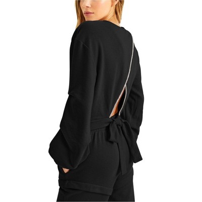 I.N.C International Concepts Womens Embellished Sweatshirt, Black, Large