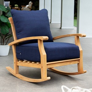 Caterina Teak Patio Rocking Chair with Cushion - Cambridge Casual - 1 of 4