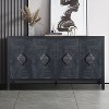 NicBex 59.8 Inch 4-Door Sideboard Storage Cabinet with Carved Flower Door Handle for Living Room,Office and Entryway - 2 of 4